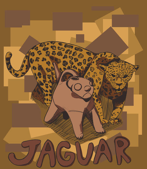 A Jaguar drawing based off of a very interesting sculpture at Detroit's institute of arts Museum (DIA)